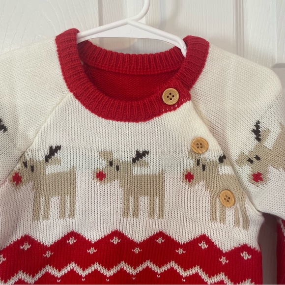 Infant Reindeer Print Christmas Sweater - Picture 4 of 5